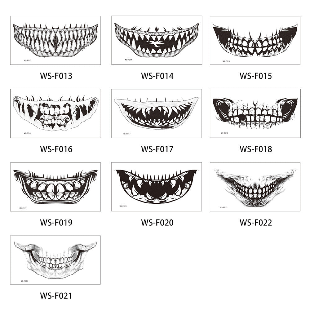 Halloween Mouth Tattoo Stickers Party Horror Lip DIY Decoration BIG MOUTH