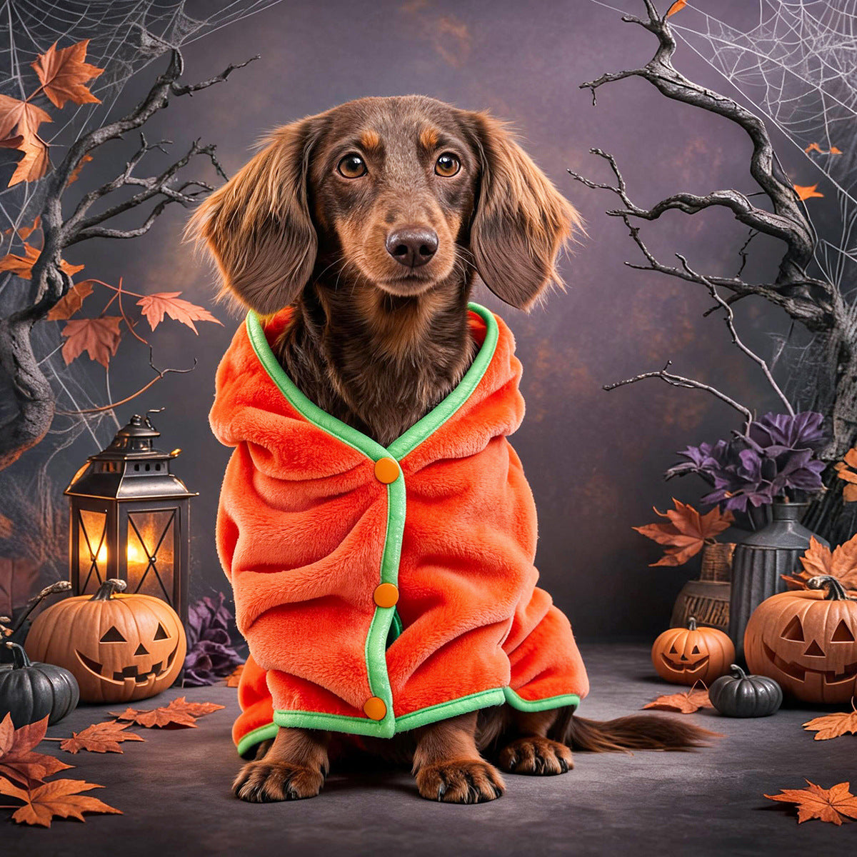 Halloween Pet Bath Towel Dog Cat Pumpkin Costume Robe Pet Supplies for Small Dogs