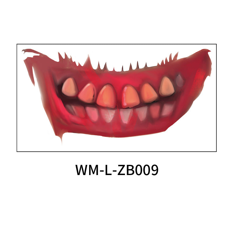 Halloween Mouth Tattoo Stickers Party Horror Lip DIY Decoration BIG MOUTH