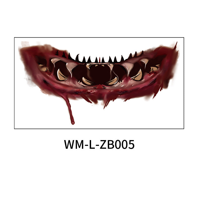 Halloween Mouth Tattoo Stickers Party Horror Lip DIY Decoration BIG MOUTH
