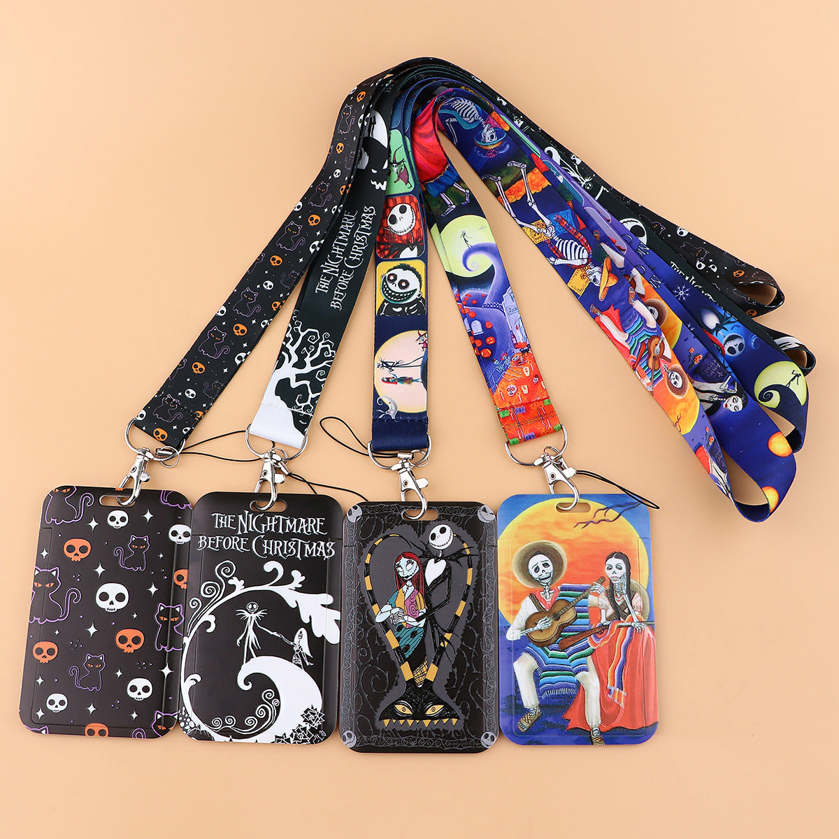 Spooky Halloween Funny Christmas Phone Strap ID Card Holder Work Badge Student Card Lanyard