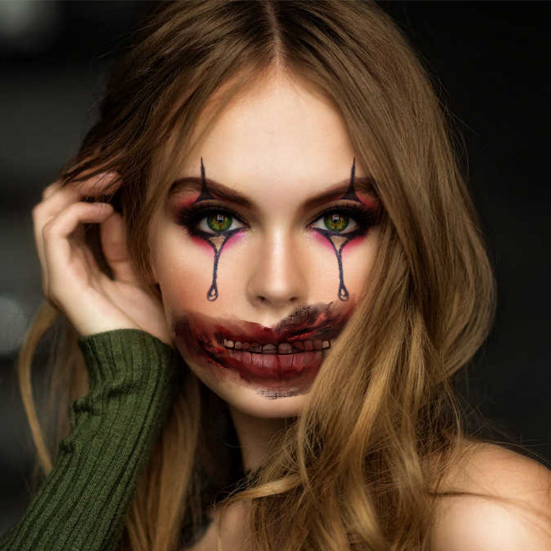 Halloween Mouth Tattoo Stickers Party Horror Lip DIY Decoration BIG MOUTH