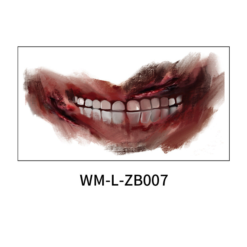 Halloween Mouth Tattoo Stickers Party Horror Lip DIY Decoration BIG MOUTH