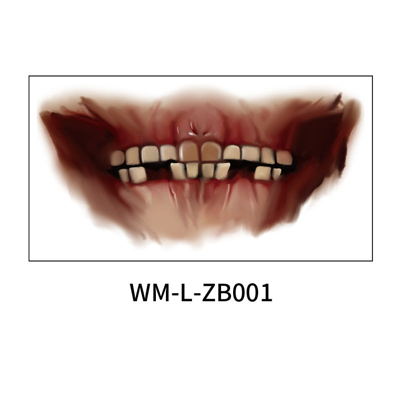 Halloween Mouth Tattoo Stickers Party Horror Lip DIY Decoration BIG MOUTH