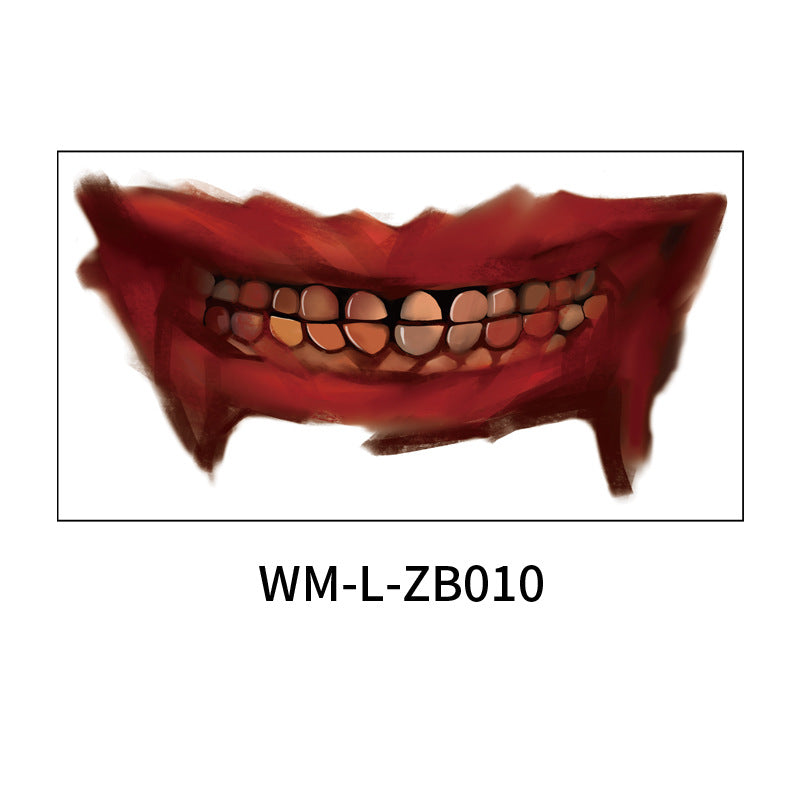 Halloween Mouth Tattoo Stickers Party Horror Lip DIY Decoration BIG MOUTH