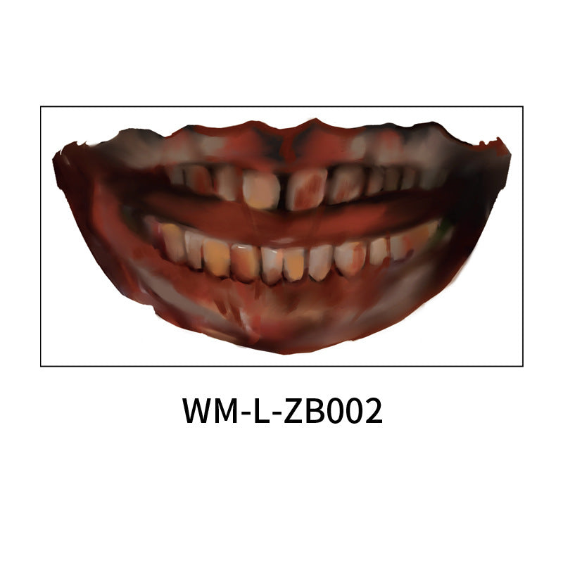 Halloween Mouth Tattoo Stickers Party Horror Lip DIY Decoration BIG MOUTH