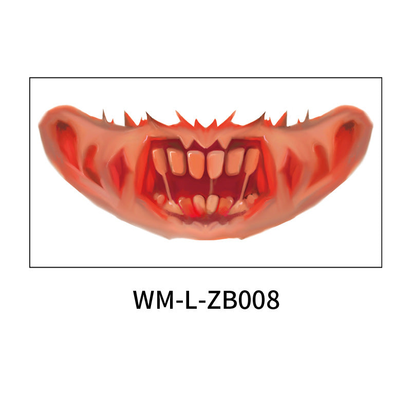 Halloween Mouth Tattoo Stickers Party Horror Lip DIY Decoration BIG MOUTH