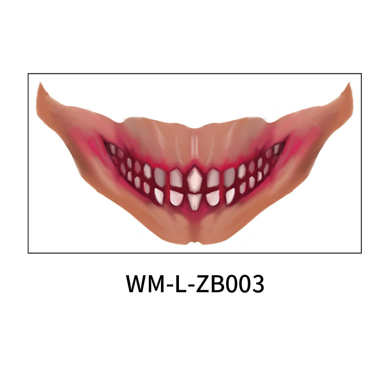 Halloween Mouth Tattoo Stickers Party Horror Lip DIY Decoration BIG MOUTH