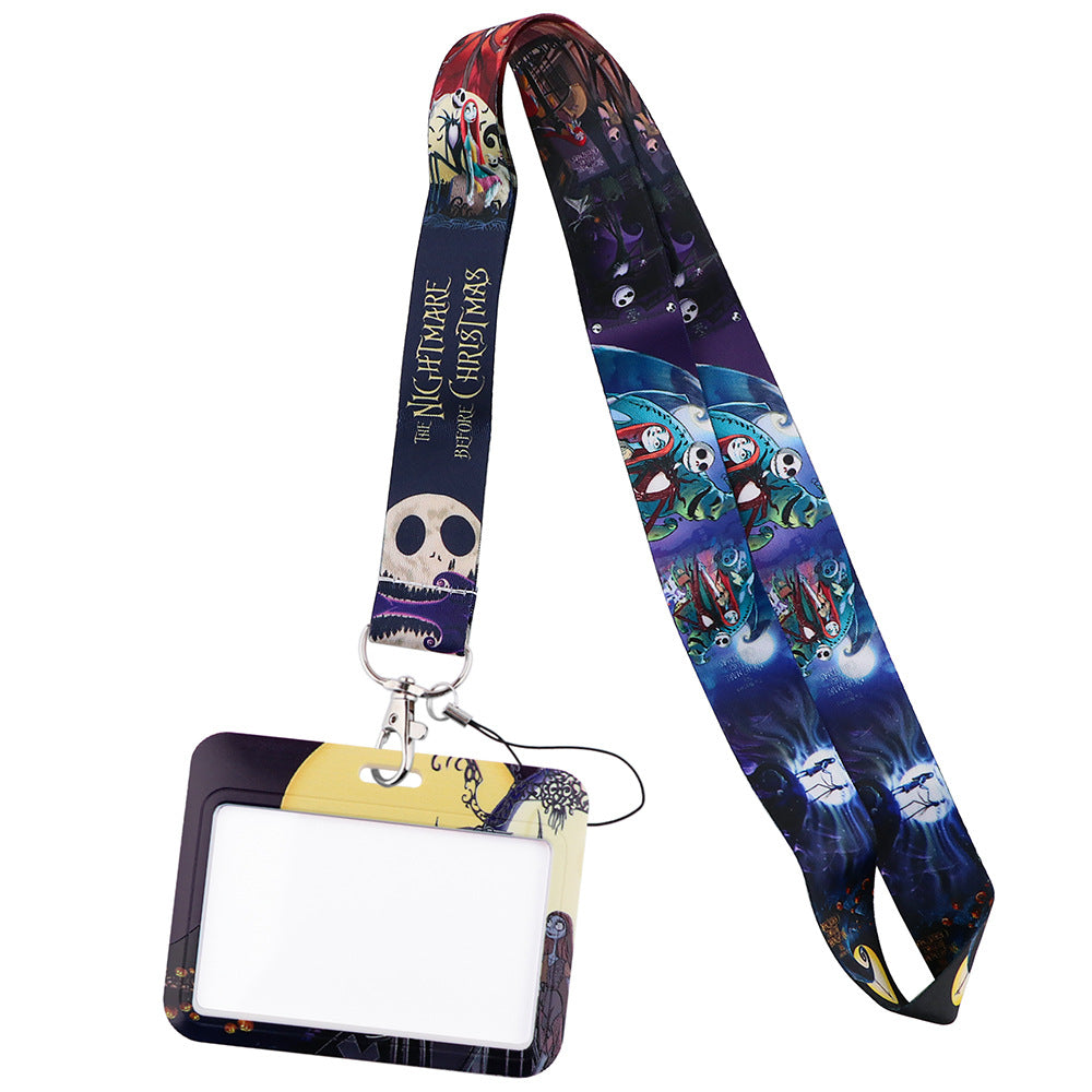 Spooky Halloween Funny Christmas Phone Strap ID Card Holder Work Badge Student Card Lanyard